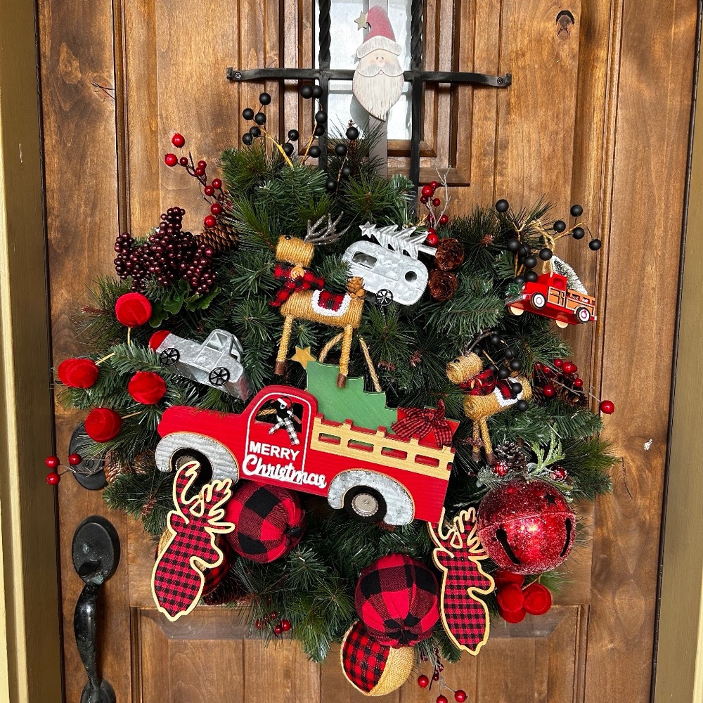 Decorated Christmas Wreath.